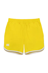 Retro Super Shorts in Yellow with White Piping