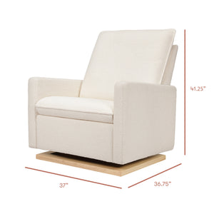 Cali Pillowback Chair and a Half Glider in Fleece in Chantilly Fleece with Light Wood Base