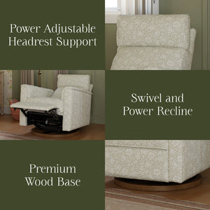 Morris & Co. x Namesake Willa Plus Power Glider Recliner with Power Headrest Mallow in Ash