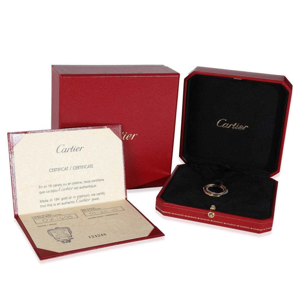 Cartier 3-Tone Gold Diamond Medium Model Trinity Necklace
