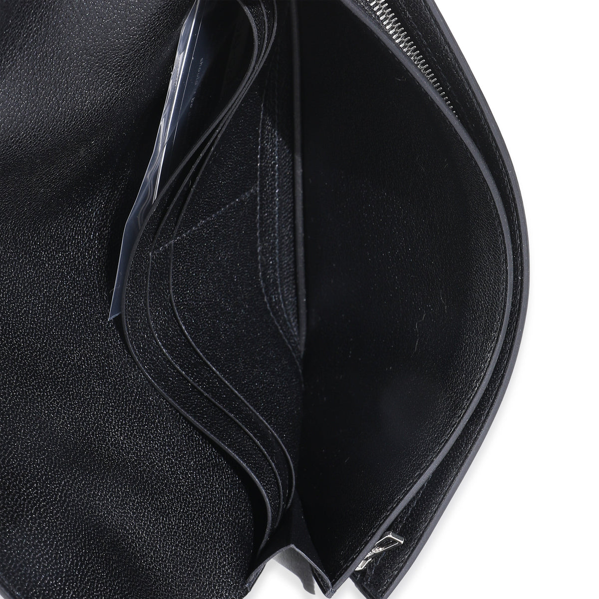 Hermes Black Chevre Chamkila Kelly Pocket Long Wallet EHW