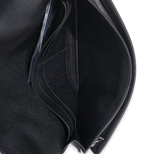 Hermes Black Chevre Chamkila Kelly Pocket Long Wallet EHW