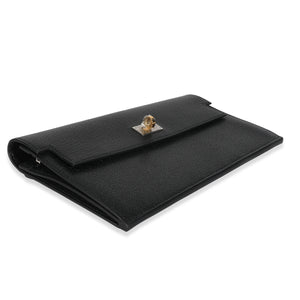 Hermes Black Chevre Chamkila Kelly Pocket Long Wallet EHW