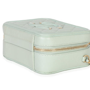 Chanel Mint Quilted Caviar Small CC Filigree Vanity Case