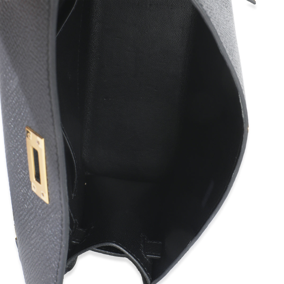 Hermes Black Epsom Sellier Mini Kelly II 20 GHW