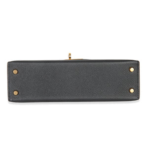 Hermes Black Epsom Sellier Mini Kelly II 20 GHW