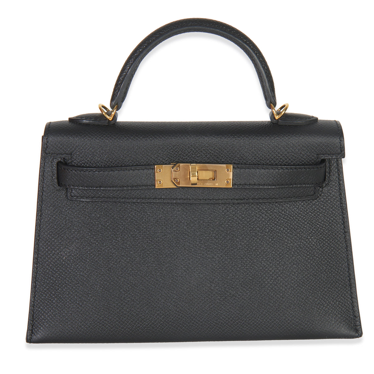 Hermes Black Epsom Sellier Mini Kelly II 20 GHW