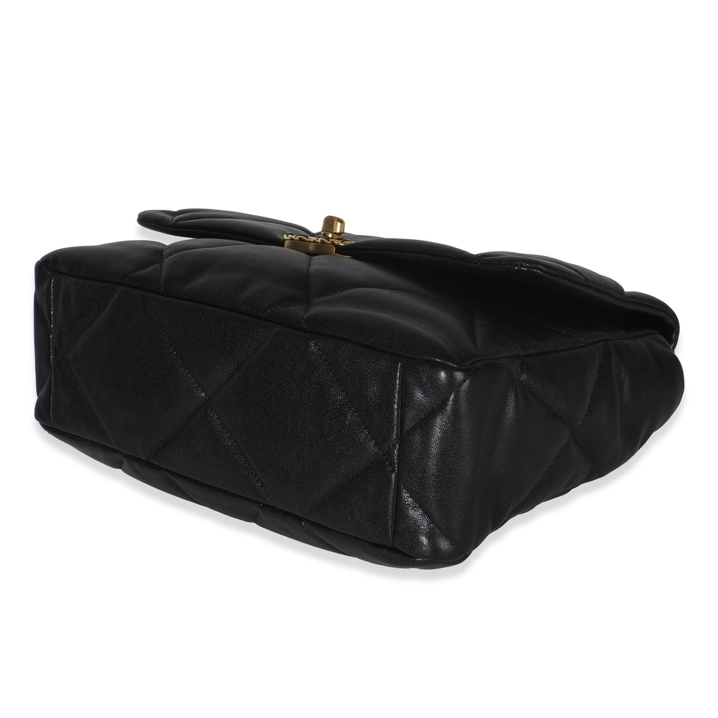 Chanel 20A Black Quilted Lambskin Large Chanel 19 Flap Bag