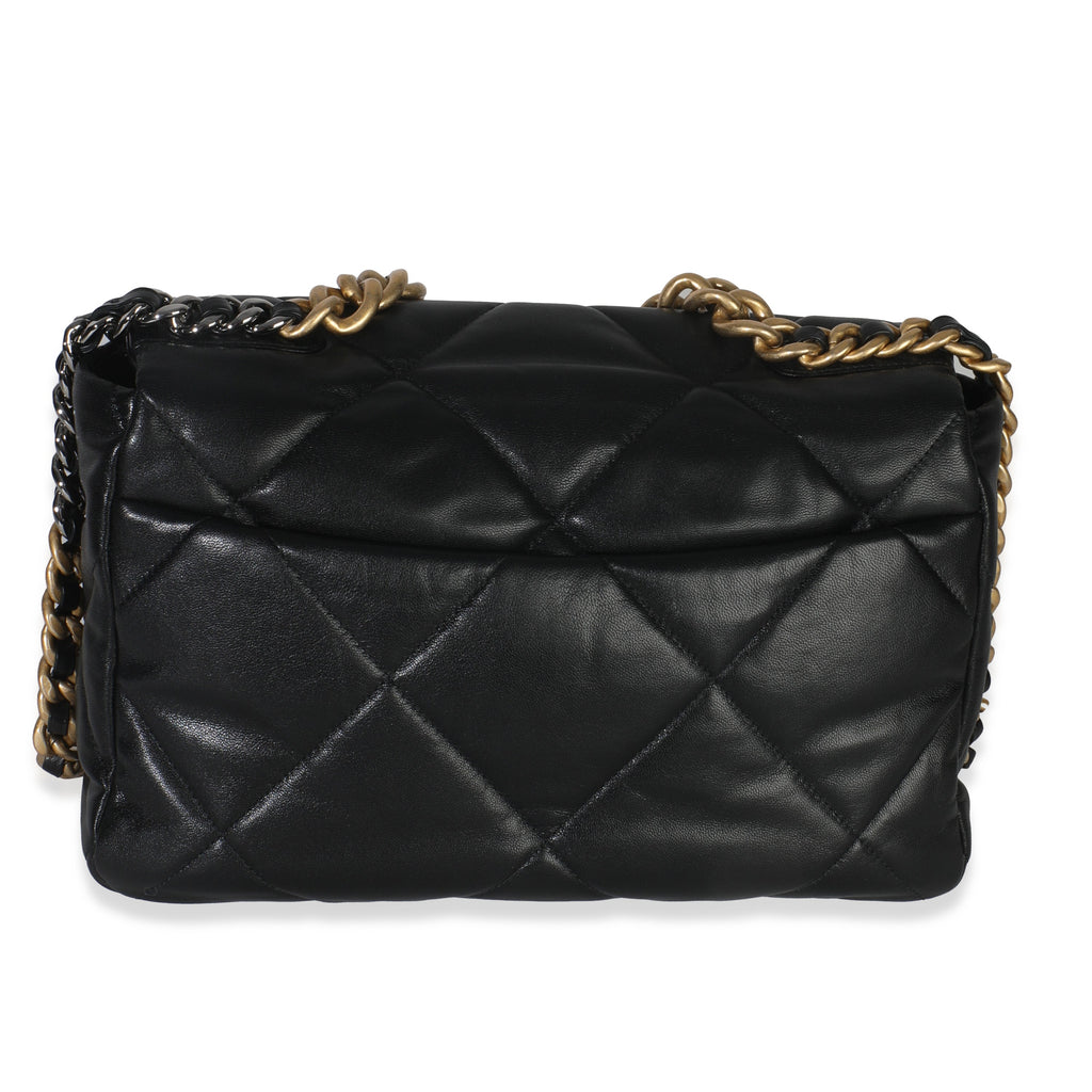 Chanel 20A Black Quilted Lambskin Large Chanel 19 Flap Bag