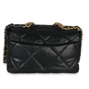 Chanel 20A Black Quilted Lambskin Large Chanel 19 Flap Bag