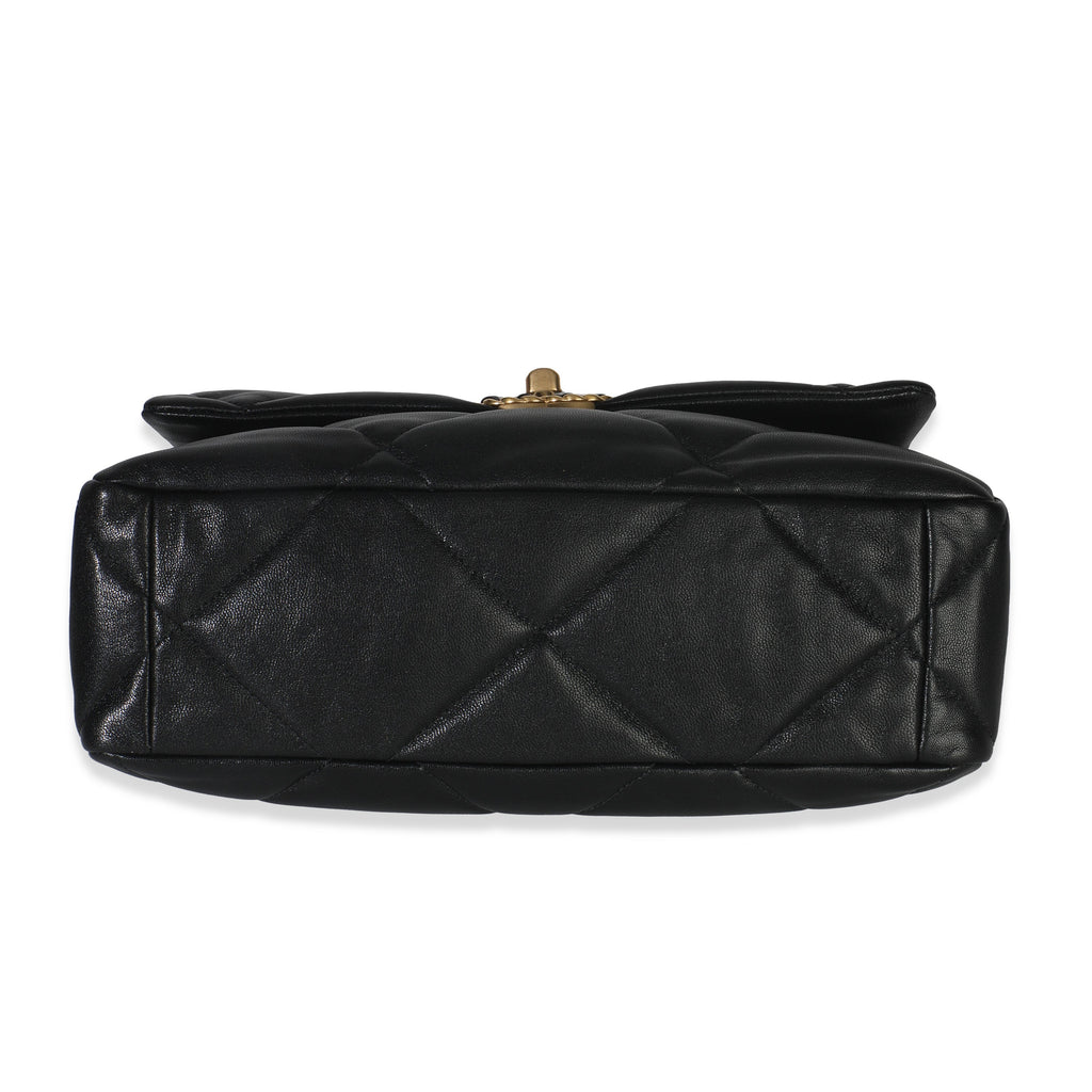 Chanel 20A Black Quilted Lambskin Large Chanel 19 Flap Bag