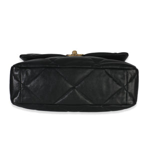 Chanel 20A Black Quilted Lambskin Large Chanel 19 Flap Bag
