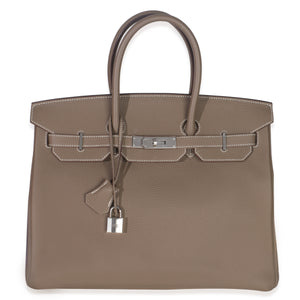 Hermes Etoupe Togo Birkin 35 PHW