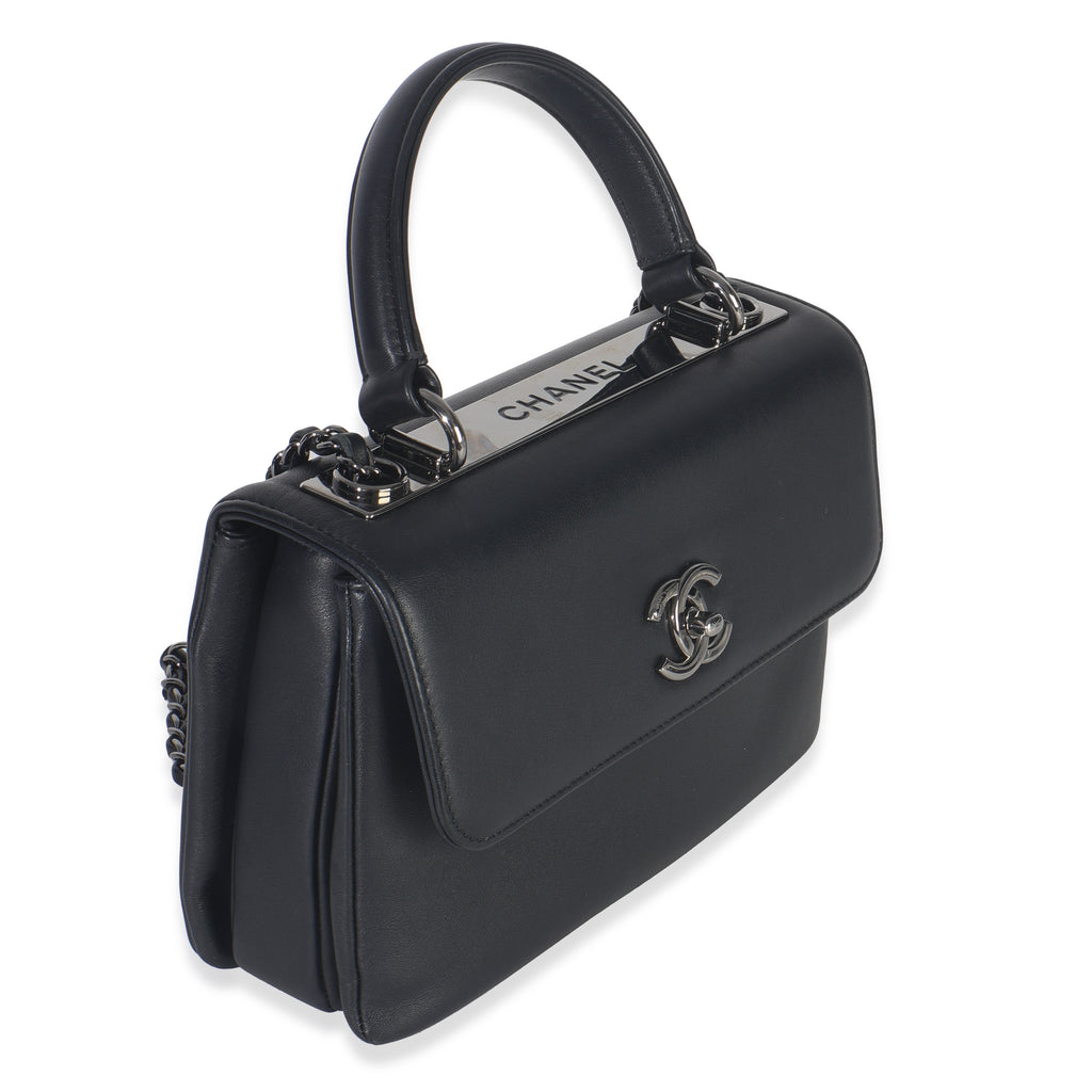 Chanel Black Calfskin Smooth Small Trendy CC Flap Bag