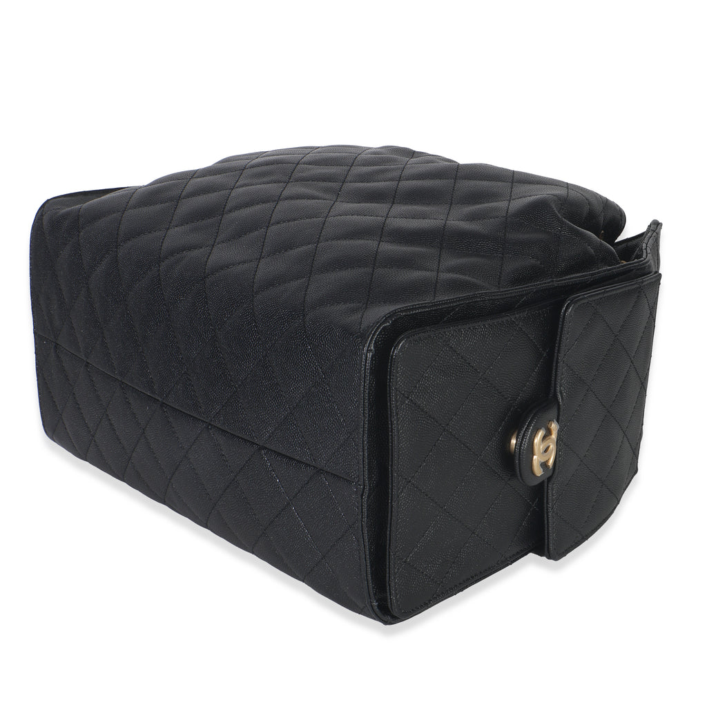 Chanel Black Quilted Caviar Medium Chanel 25 Hobo Handbag