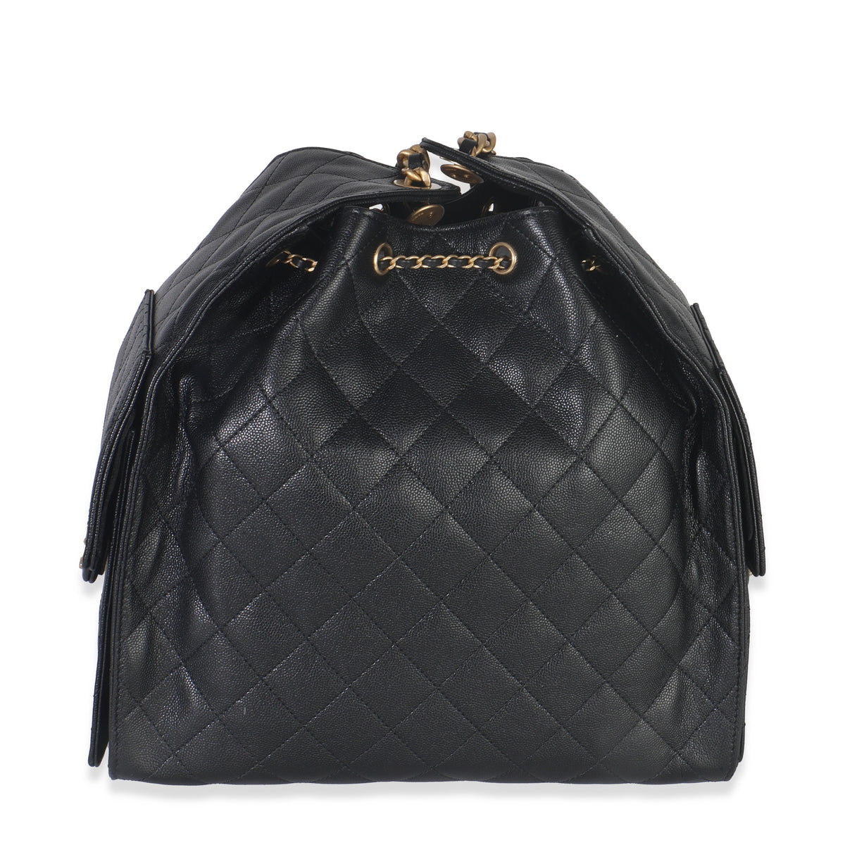 Chanel Black Quilted Caviar Medium Chanel 25 Hobo Handbag