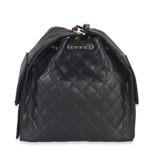 Chanel Black Quilted Caviar Medium Chanel 25 Hobo Handbag