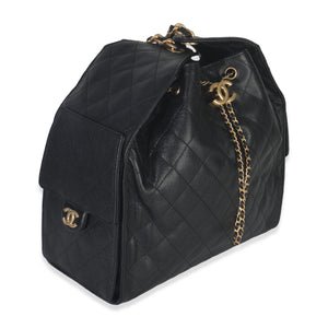 Chanel Black Quilted Caviar Medium Chanel 25 Hobo Handbag