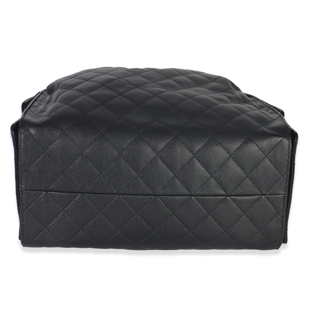 Chanel Black Quilted Caviar Medium Chanel 25 Hobo Handbag