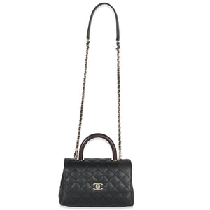 Chanel Black Quilted Caviar Mini Coco Top Handle Handbag