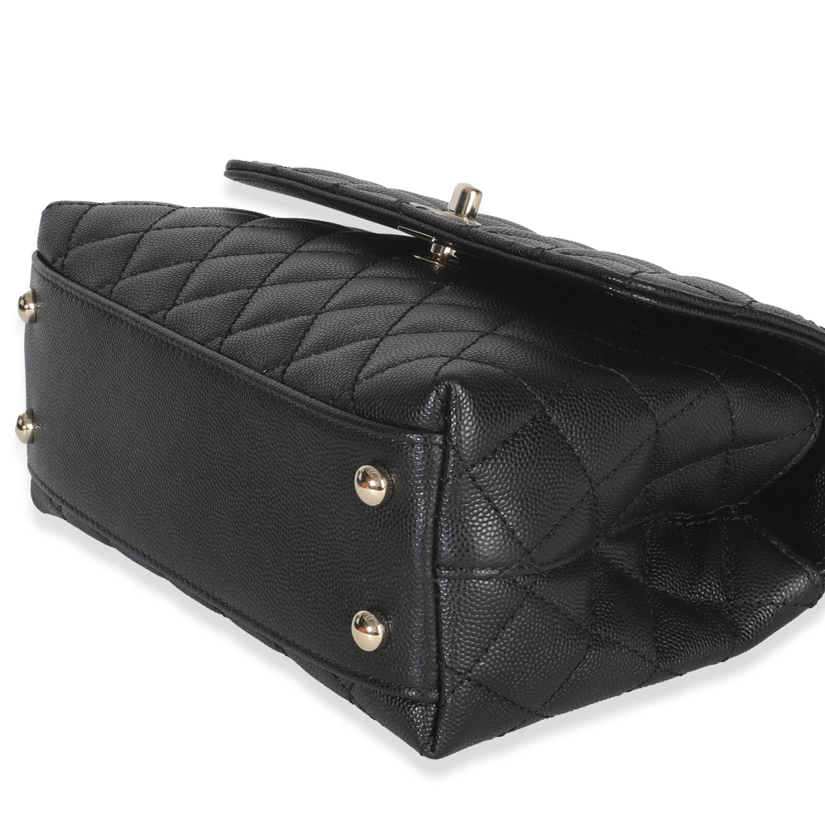 Chanel Black Quilted Caviar Mini Coco Top Handle Handbag