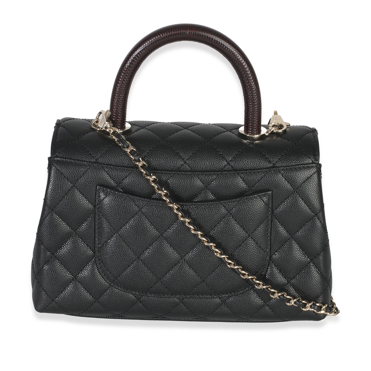 Chanel Black Quilted Caviar Mini Coco Top Handle Handbag