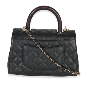 Chanel Black Quilted Caviar Mini Coco Top Handle Handbag