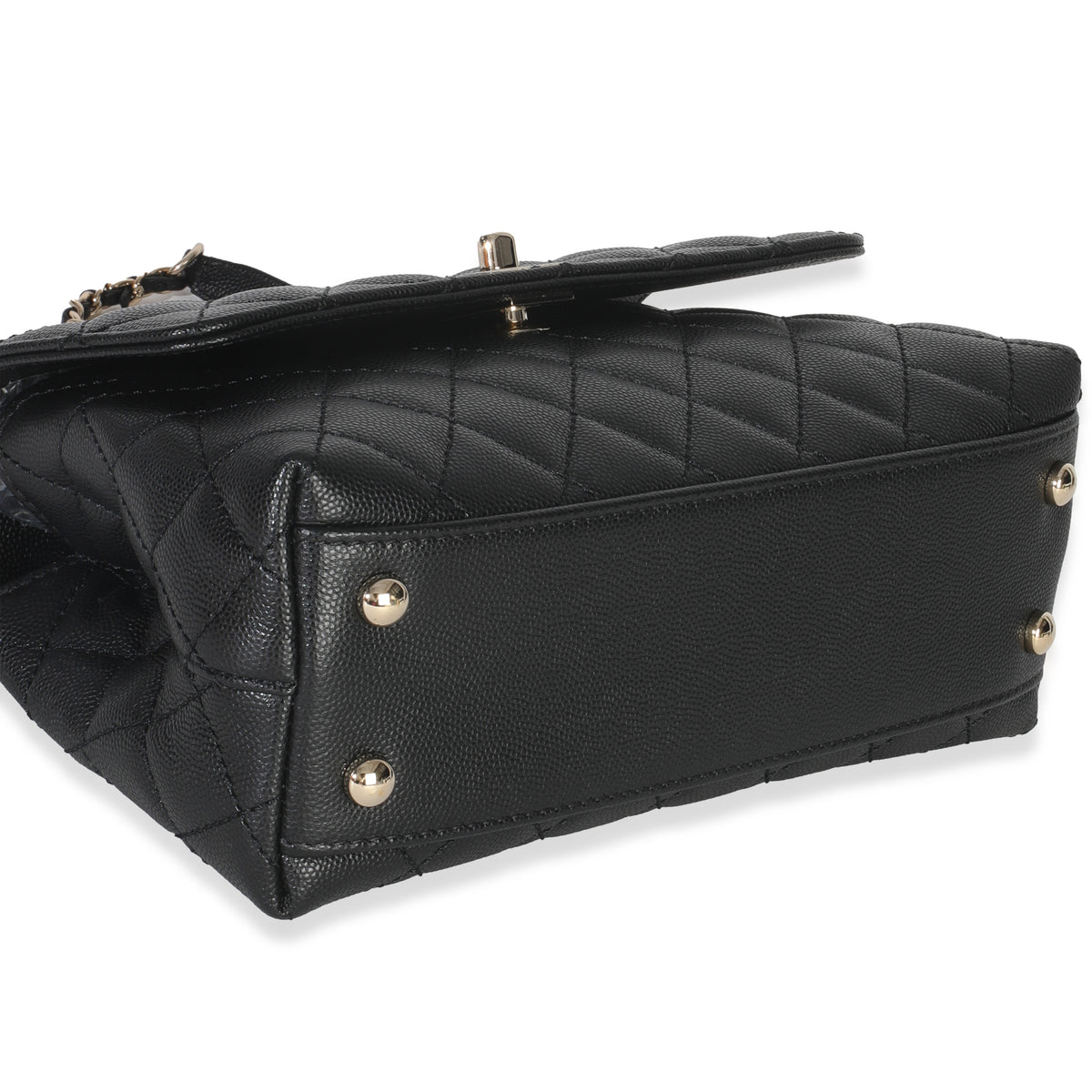 Chanel Black Quilted Caviar Mini Coco Top Handle Handbag
