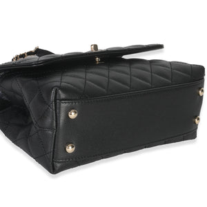 Chanel Black Quilted Caviar Mini Coco Top Handle Handbag