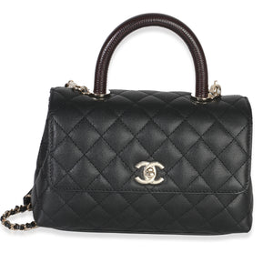 Chanel Black Quilted Caviar Mini Coco Top Handle Handbag