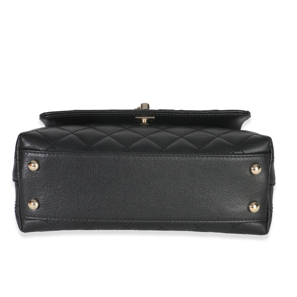 Chanel Black Quilted Caviar Mini Coco Top Handle Handbag