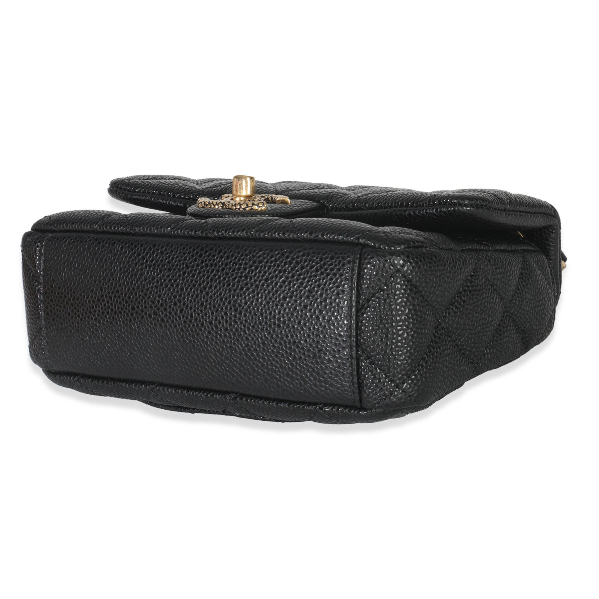 Chanel Black Quilted Grained Lambskin Mini Flap
