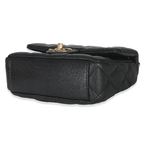 Chanel Black Quilted Grained Lambskin Mini Flap