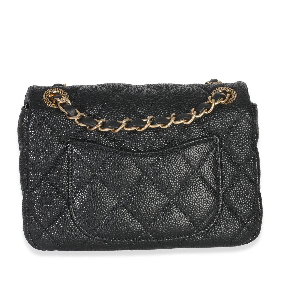 Chanel Black Quilted Grained Lambskin Mini Flap