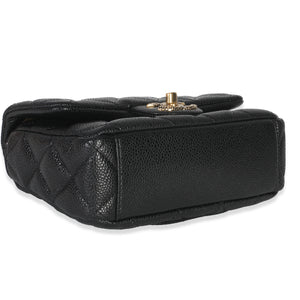 Chanel Black Quilted Grained Lambskin Mini Flap