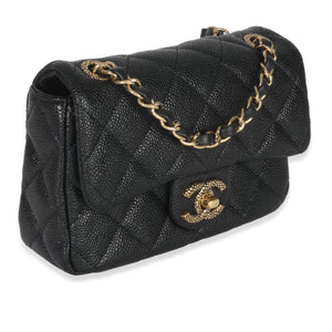 Chanel Black Quilted Grained Lambskin Mini Flap