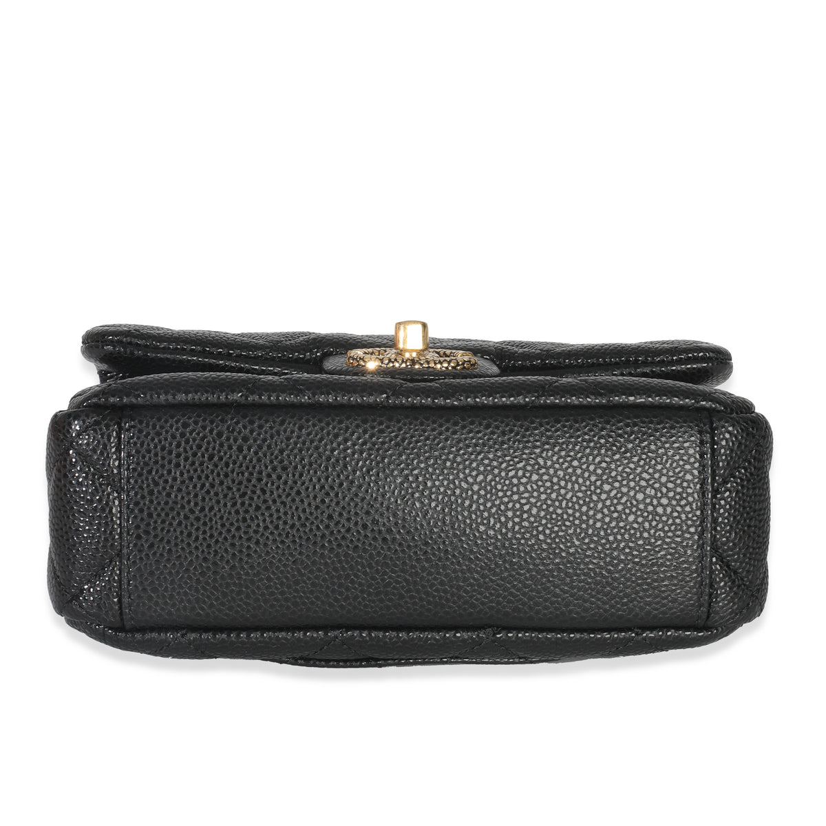 Chanel Black Quilted Grained Lambskin Mini Flap