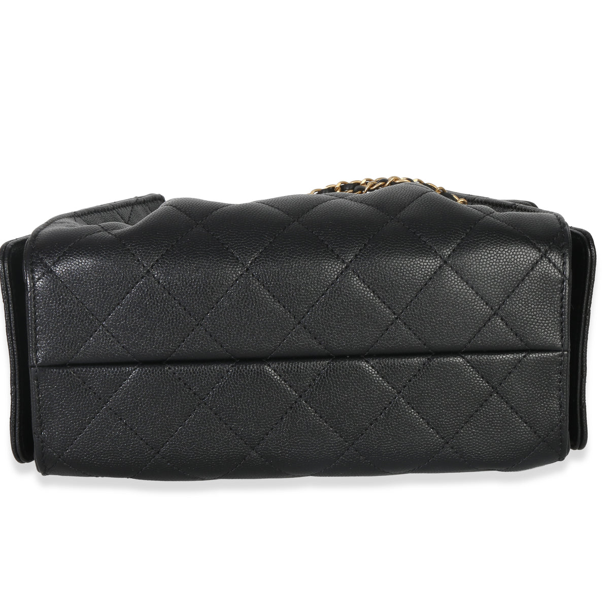 Chanel 26P Black Quilted Caviar Mini Chanel 25 Hobo Handbag