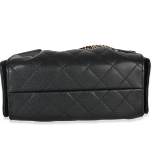 Chanel 26P Black Quilted Caviar Mini Chanel 25 Hobo Handbag
