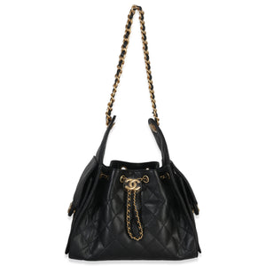 Chanel Black Quilted Caviar Small Chanel 25 Hobo