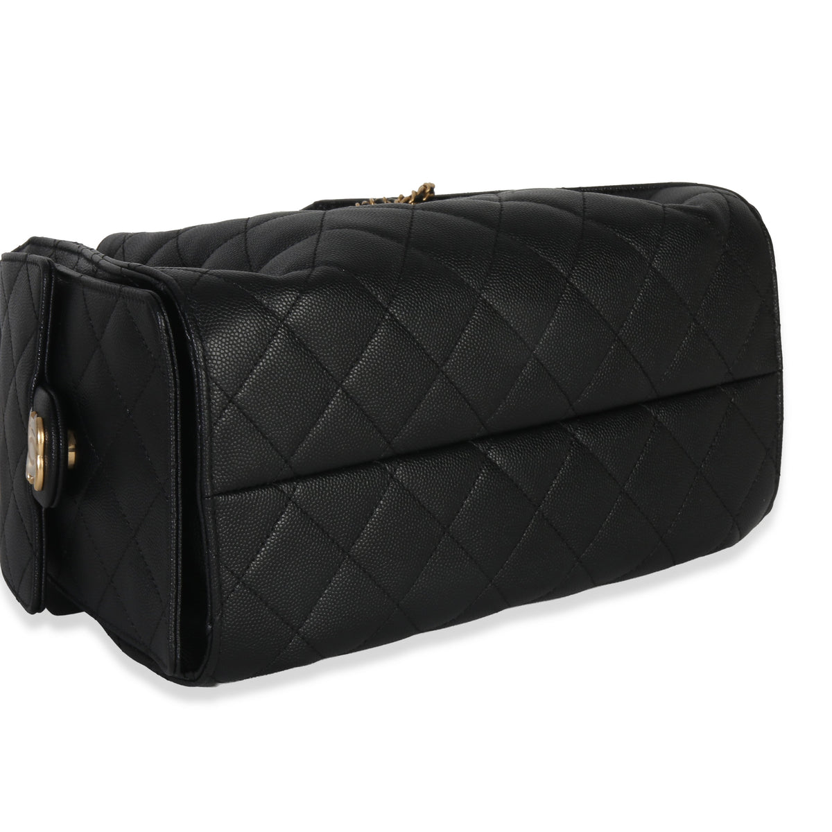 Chanel Black Quilted Caviar Small Chanel 25 Hobo