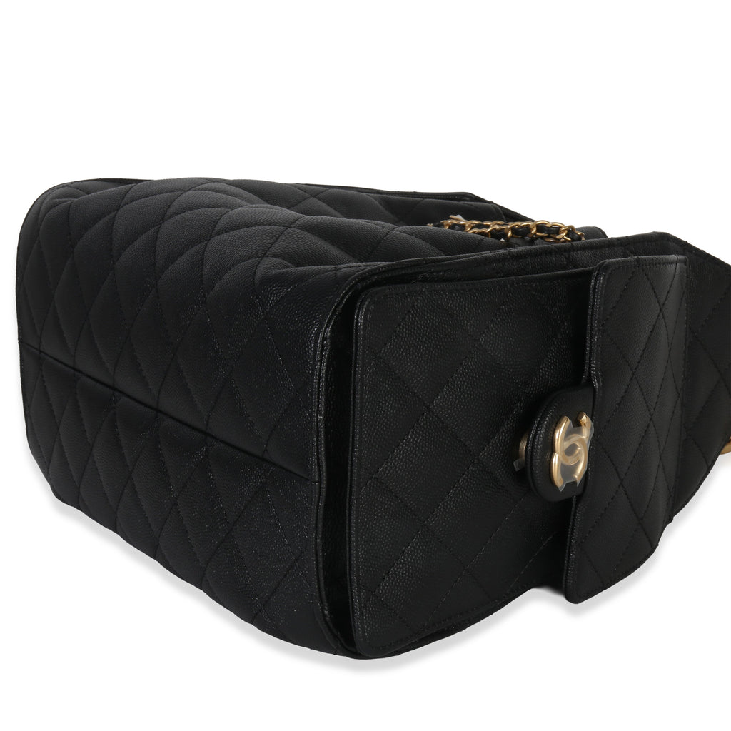 Chanel Black Quilted Caviar Small Chanel 25 Hobo