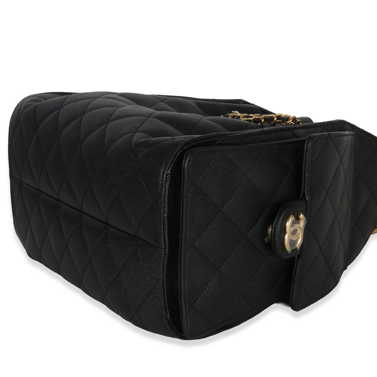 Chanel Black Quilted Caviar Small Chanel 25 Hobo