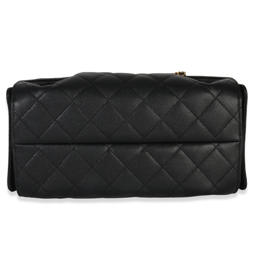 Chanel Black Quilted Caviar Small Chanel 25 Hobo
