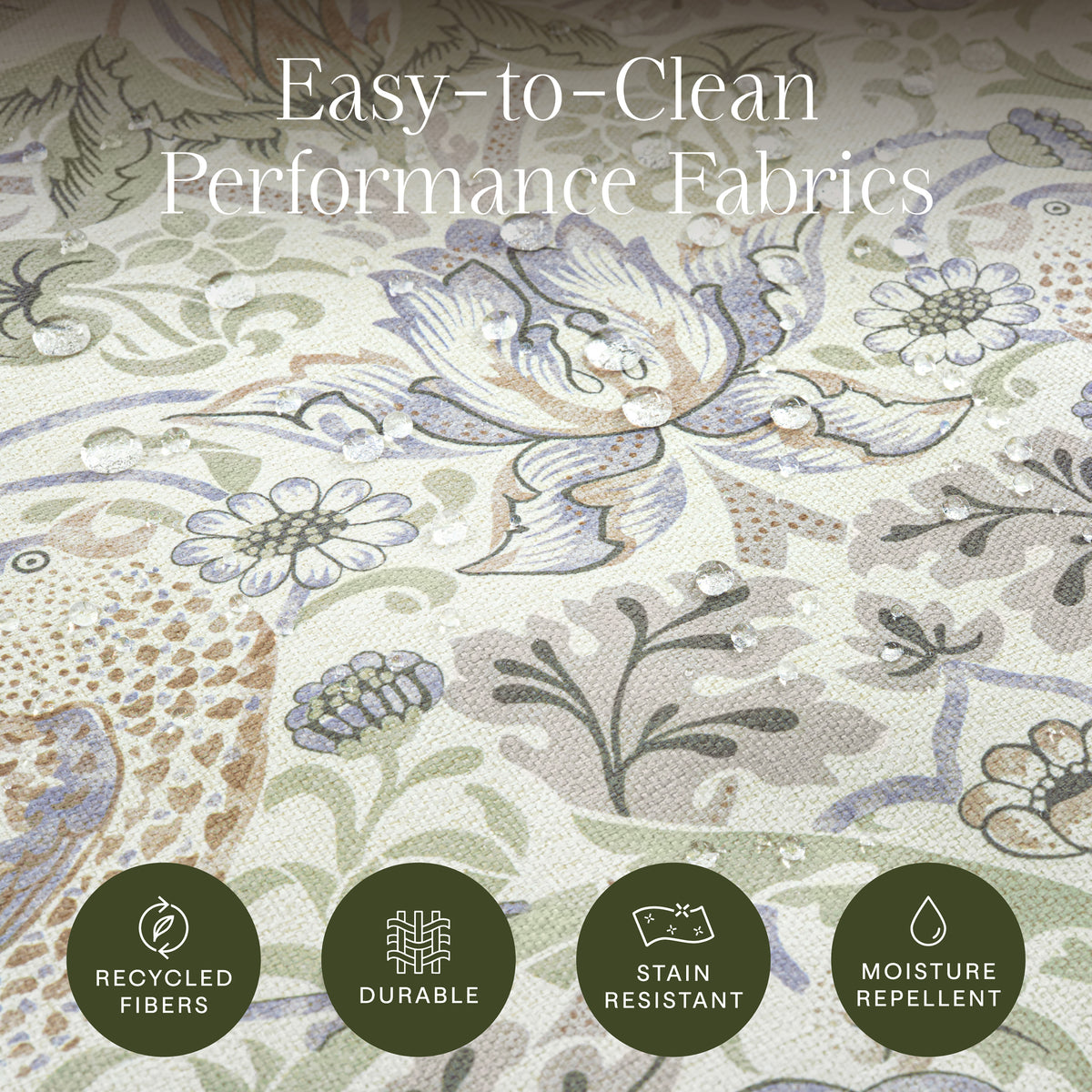 Morris & Co. x Namesake Crawford Pillowback Comfort Swivel Glider Strawberry Thief in Fig & Thyme