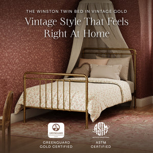Winston Twin Bed in Vintage Gold