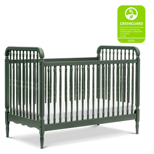 Liberty 3-in-1 Convertible Spindle Crib with Toddler Bed Conversion Kit in Forest Green