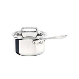 D5 Stainless Polished 5-ply Bonded Cookware, Sauce Pan with lid, 1.5 quart
