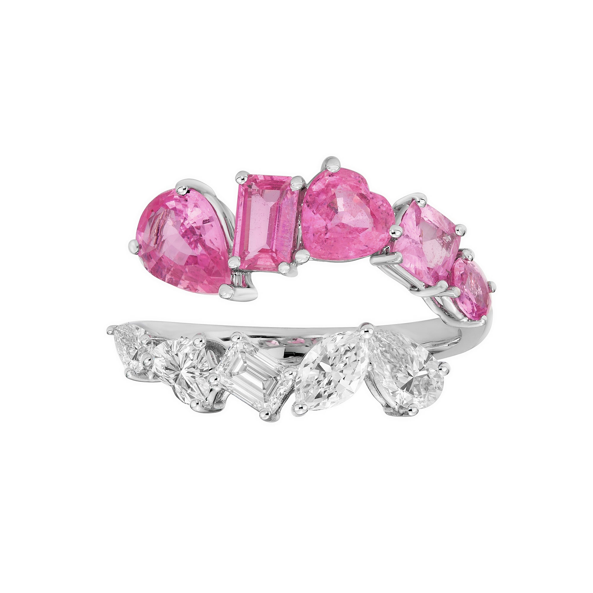 Zinnia Pink Sapphire Wrap Ring - Jewelry - RUCHI New York