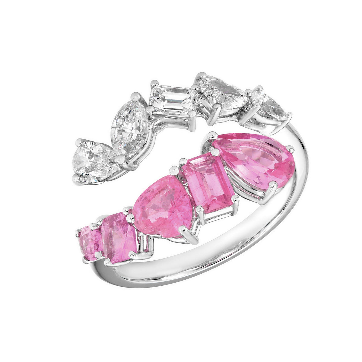 Zinnia Pink Sapphire Wrap Ring - Jewelry - RUCHI New York